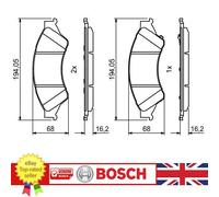 Brake Pads Set fits FORD RANGER TKE 2.5 Front 2011 on Bosch 1723538 Quality New