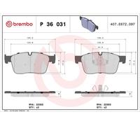 Brake pads P 36 031 BREMBO for JAGUAR LAND ROVER