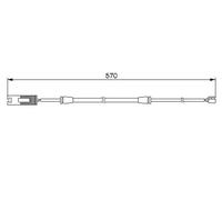 New Warning Contact, brake pad wear for BMW:7,E38,7 Sedan 34351182064
