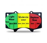 Brake Pad Wear Visual Aid Guide Display, Color-Coded Thickness Measurement Tool for Mechanics & Customer Communication, Red/Yellow/Green, 2mm to 12mm Scale