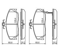 Bosch BP097 - Brake Pads Car Front Axle - Bosch Quality - Reduced Noise and Dust - ECE-R90 Certified - Copper-Free - 1 Set of 4 Pads