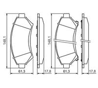 Bosch Brake Pads BP235 - Front Axle, ECE-R90 Certified, Low Noise & Dust, Copper-Free - Set of 4