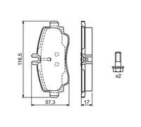 0986 424 470 Front Brake Pad Set 4x Pads Prepared For Wear Indicator By Bosch