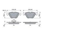 Bosch 0 986 424 608 Disc Brake Brake Pad Set Front 68.2mm Height Pads Fits BMW 5