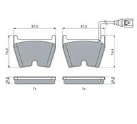 Brake pads 0 986 424 613 BOSCH for AUDI Q3 A3 Sportback TT TT Roadster A5