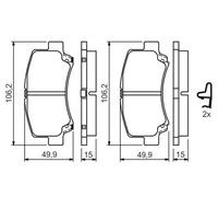 BOSCH 0 986 424 626 Brake pad set