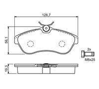 Bosch Brake Pad Set 0986424635 – Front for Disc, 56.2 mm Height, Fits Citroën C2/C3