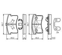 Brake pads 0 986 424 642 BOSCH for DAIHATSU CUORE IV