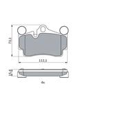 Brake pads 0 986 424 741 BOSCH for AUDI PORSCHE VW