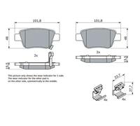Bosch Rear Brake Pad Set 0986424798 - Genuine - For Toyota Avensis