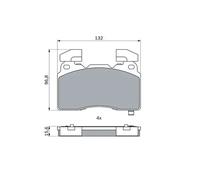 Brake pads 0 986 424 894 BOSCH for CADILLAC CHEVROLET OPEL