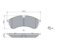 Brake pads 0 986 424 930 BOSCH for VW MAN