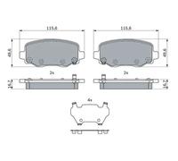 Brake pads 0 986 424 961 BOSCH for JEEP CHEROKEE CHEROKEE VAN