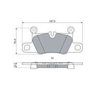 Brake Pads Set Rear 0986424971 Bosch 9Y0698451E BP2588 E990R02A09045011 25691