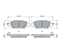 Bosch Brake Pad Set 0 986 460 006 (BP2625) ECE-R90 Certified - 4 Pads