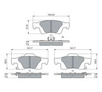 Brake pads 0 986 460 081 BOSCH for JEEP GRAND CHEROKEE IV GRAND CHEROKEE VAN