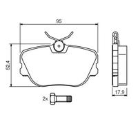Brake pads 0 986 494 058 BOSCH for MERCEDES-BENZ 190