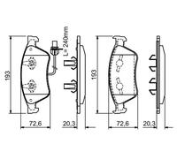 Brake pads 0 986 494 200 BOSCH for AUDI VW