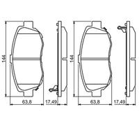 0986 494 211 Front Brake Pad Set 4x Pads Integrated Wear Indicator Braking Bosch