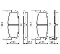 Brake Pad Set, disc brake BOSCH 0 986 494 226 for MX-5 II 1.6 1998-2005