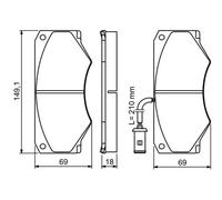 Brake pads 0 986 494 301 BOSCH for IVECO DAILY II Van DAILY II Platform/Chassis