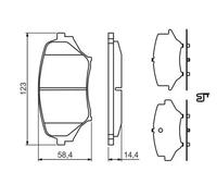 BOSCH 0986494322 Brake Pad Set For Disc Brake Front 58.4mm Height For Mazda MX-5