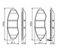 Brake pads 0 986 494 343 BOSCH for CHEVROLET DAEWOO