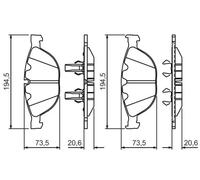 4x BOSCH 0 986 494 349 Brake Pad Set Front Replacement Fits Alpina B7 4.4
