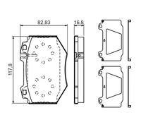BOSCH Brake pad set 0 986 494 352 Low-Metallic with anti-squeak plate, with mounting manual MERCEDES-BENZ: S-Class Saloon