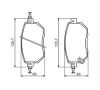 Brake pads 0 986 494 366 BOSCH for NISSAN MURANO I MURANO II
