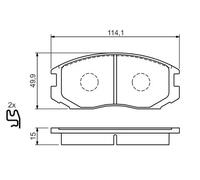 Brake pads 0 986 494 397 BOSCH for PROTON GEN 2
