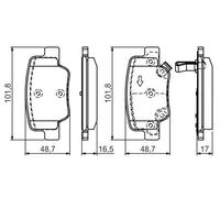 0986 494 404 Rear Brake Pad Set 4x Pads Integrated Wear Indicator Braking Bosch