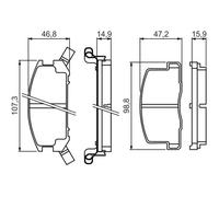 Bosch 0986 494 412 Rear Brake Pad Set 4x Pads Integrated Wear Indicator Braking