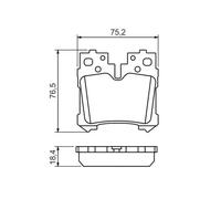 Bosch Brake Pads BP1346 - Rear Axle, ECE-R90 Certified, Copper-Free - Set of 4