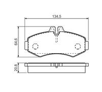 Brake pads 0 986 494 451 BOSCH for MERCEDES-BENZ VITO Bus V-CLASS VITO Van