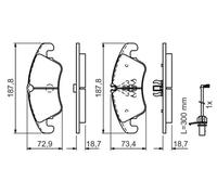 Bosch BP1378 - Brake Pads Car Front Axle - Bosch Quality - Reduced Noise and Dust - ECE-R90 Certified - Copper-Free - 1 Set of 4 Pads