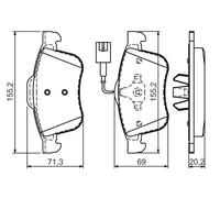 0 986 494 465 Disc Brake Brake Pad Set Front Fits Alfa Romeo Giulietta By Bosch