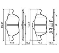 Bosch Brake Pad Set 0 986 494 485 - Front Disc Pads for Toyota Avensis