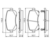 Brake pads 0 986 494 496 BOSCH for DODGE FIAT CHRYSLER