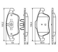 Brake pads 0 986 494 556 BOSCH for RENAULT LATITUDE