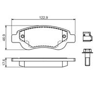 Bosch BP975 - Brake Pads Car Front Axle - Bosch Quality - Reduced Noise and Dust - ECE-R90 Certified - Copper-Free - 1 Set of 4 Pads - With Accessories