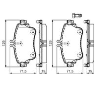 Bosch Brake Pad Set 0 986 494 663 - Front 4pc Prepared for Wear Indicator - Fits Mercedes B180 W246