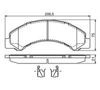 Brake pads Low-Metallic 0 986 494 677 BOSCH for TOYOTA ISUZU
