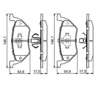 Bosch Brake Pad Set 0 986 494 683 - Rear Axle, ECE-R90, Copper-Free, 1 Set (4 pcs)