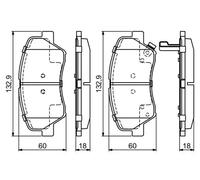 Brake pads 0 986 494 691 BOSCH for HYUNDAI KIA