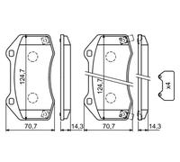 Brake pads 0 986 494 718 BOSCH for OPEL ABARTH