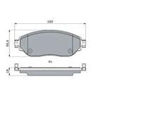 Brake pads 0 986 494 741 BOSCH for OPEL NISSAN