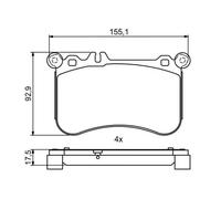 Brake pads 0 986 494 780 BOSCH for MERCEDES-BENZ CLS S-CLASS Coupe S-CLASS SLK