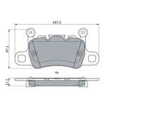 Bosch BP1859 - Brake Pads Car Rear Axle - Bosch Quality - Reduced Noise and Dust - ECE-R90 Certified - Copper-Free - 1 Set of 4 Pads