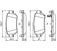 Brake pads 0 986 494 816 BOSCH for NISSAN RENAULT